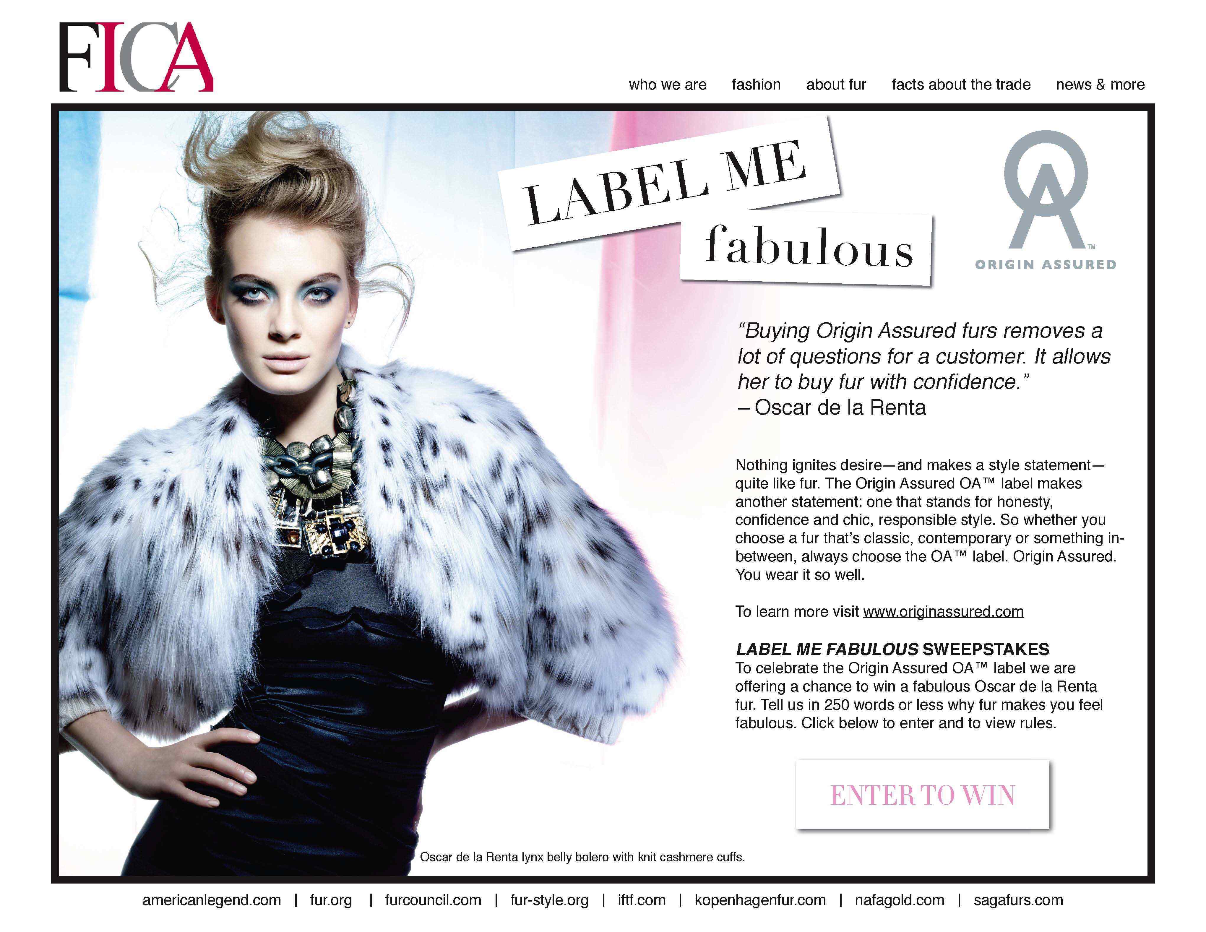 USA: FICA launch “Label Me Fabulous” sweepstakes